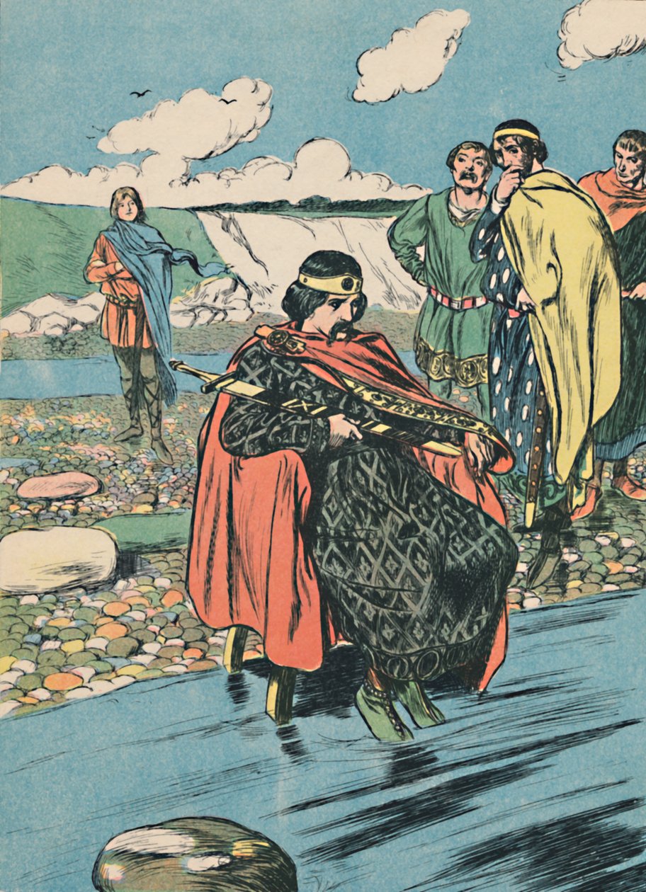 Knud beordrer tidevannet å stoppe, c1907 av Unbekannt