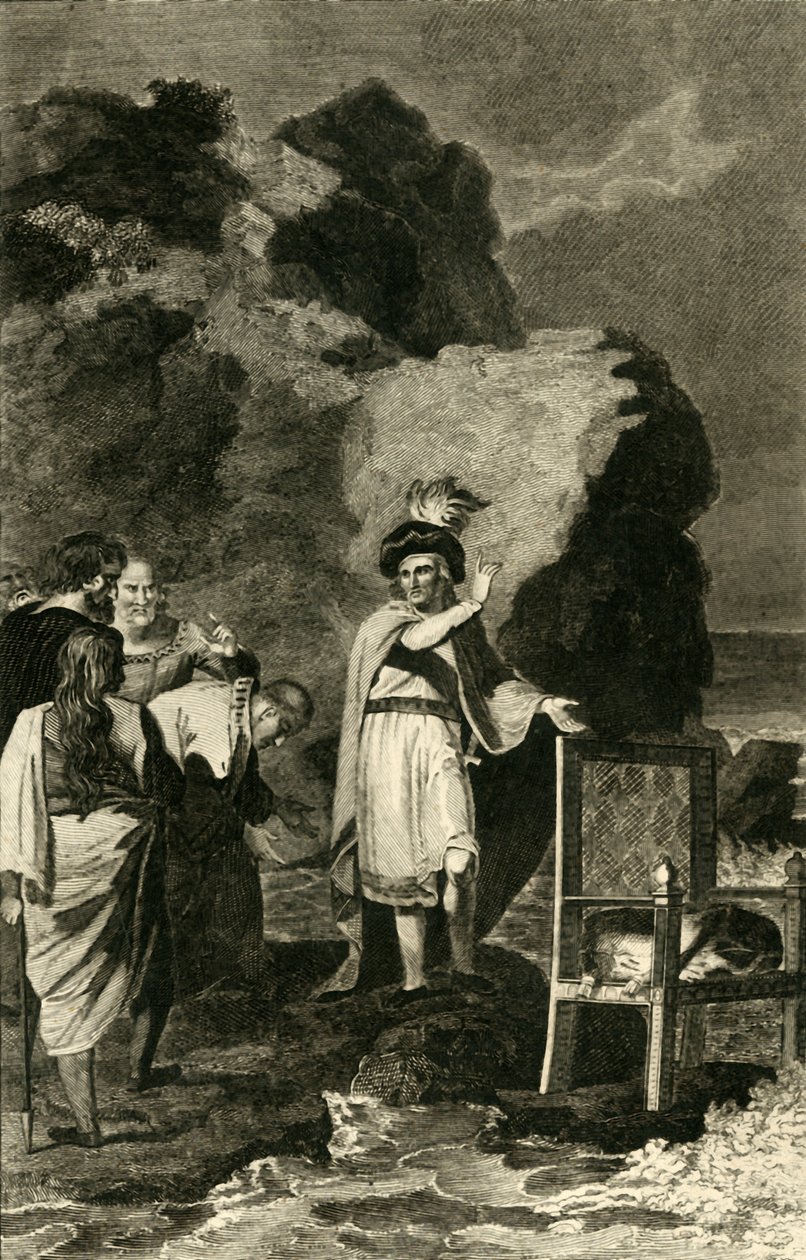 Knud Reproving His Courtiers, 1700-1900-tallet. av Unbekannt