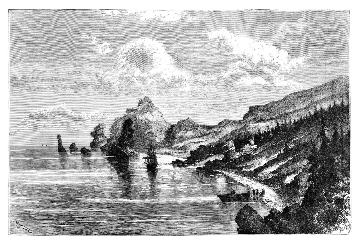 Cape la Jonquière, Sakhalin, Russland, 1895 av Unbekannt
