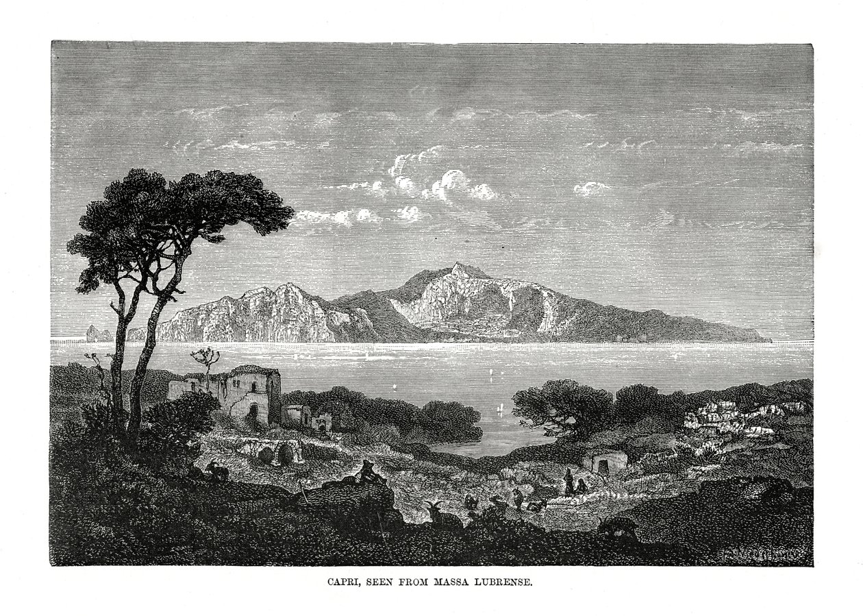 Capri sett fra Massa Lubrense, Italia, 1879 av Unbekannt