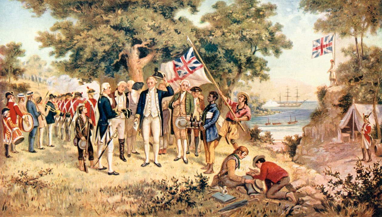 Kaptein James Cook tok New South Wales i besittelse i navnet til den britiske kronen, 1770 av Unbekannt