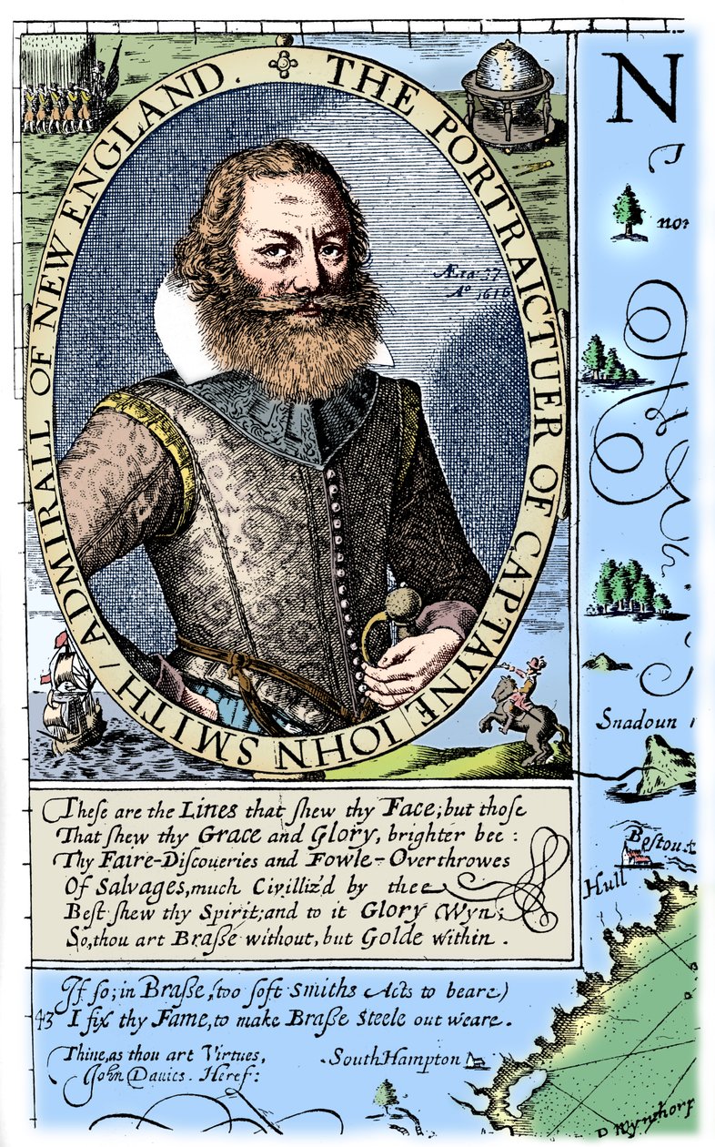 Kaptein John Smith, kolonist i Virginia, 1624, 1893. av Unbekannt