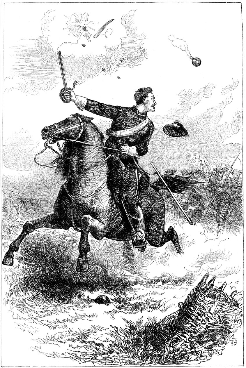 Kaptein Northrop ledet angrepet ved Knoxville, Tennessee, amerikansk borgerkrig, 1863 c1880 av Unbekannt