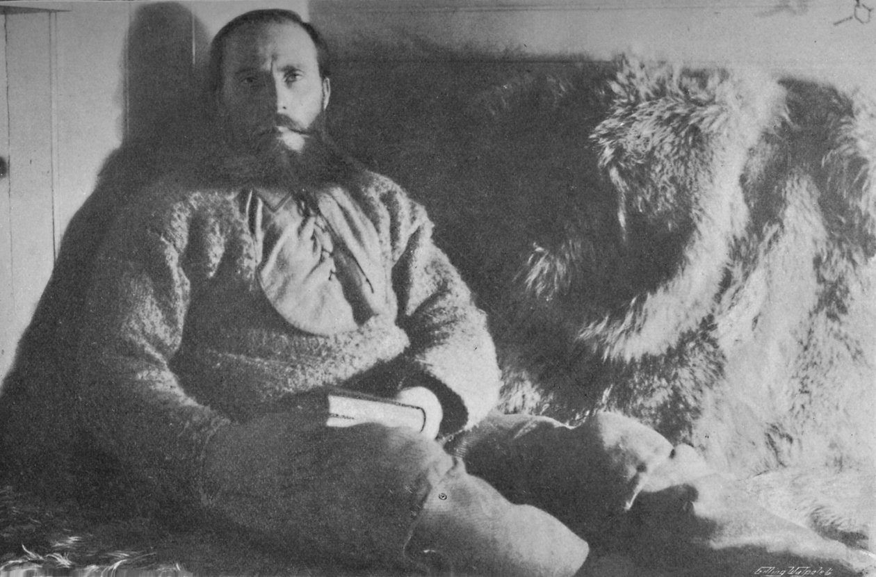 Kaptein Sverdrup i sin hytte, 1895, 1897 av Unbekannt