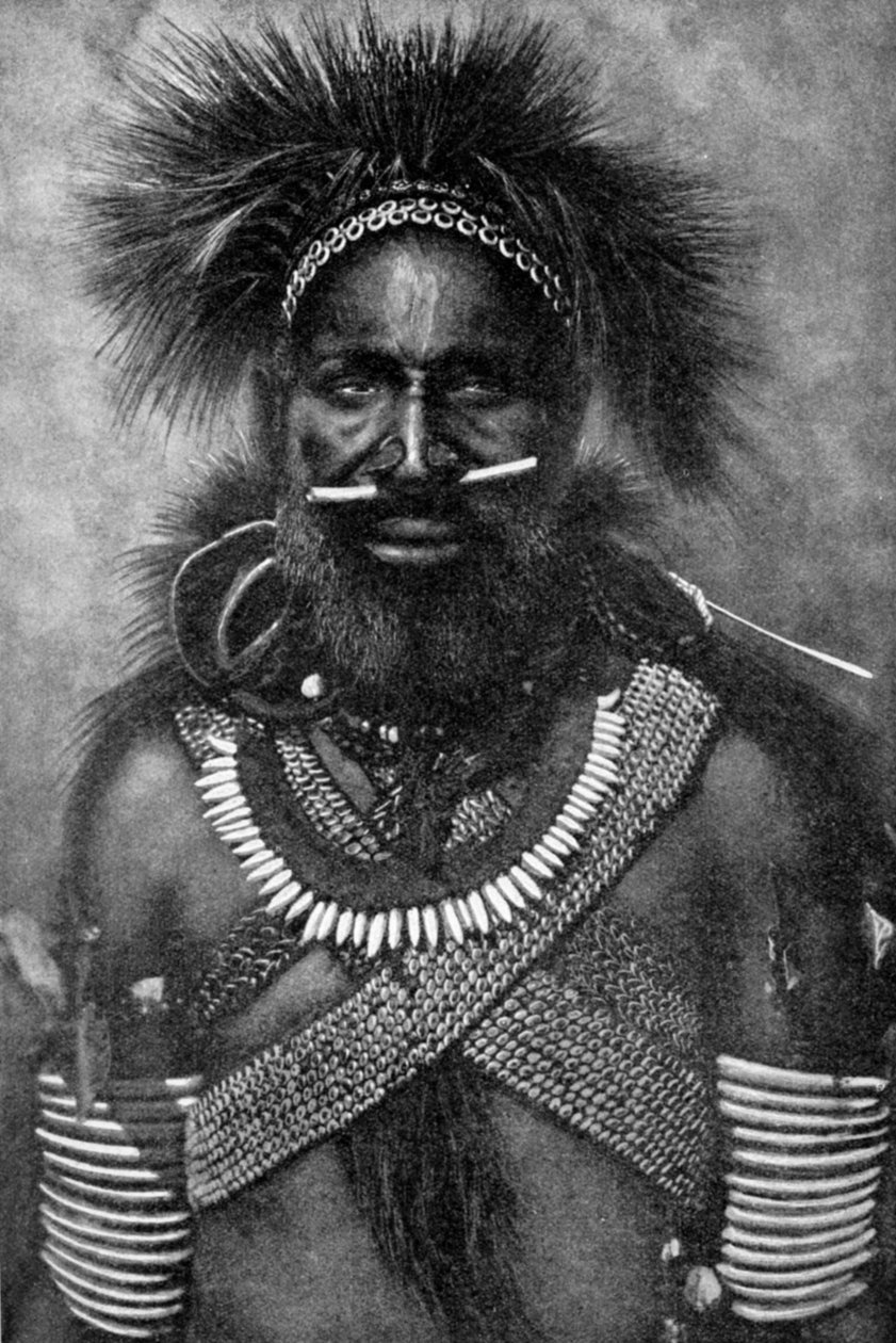 Kaptein for et selskap med kannibalkampmenn, New Guinea, 1922 av Unbekannt