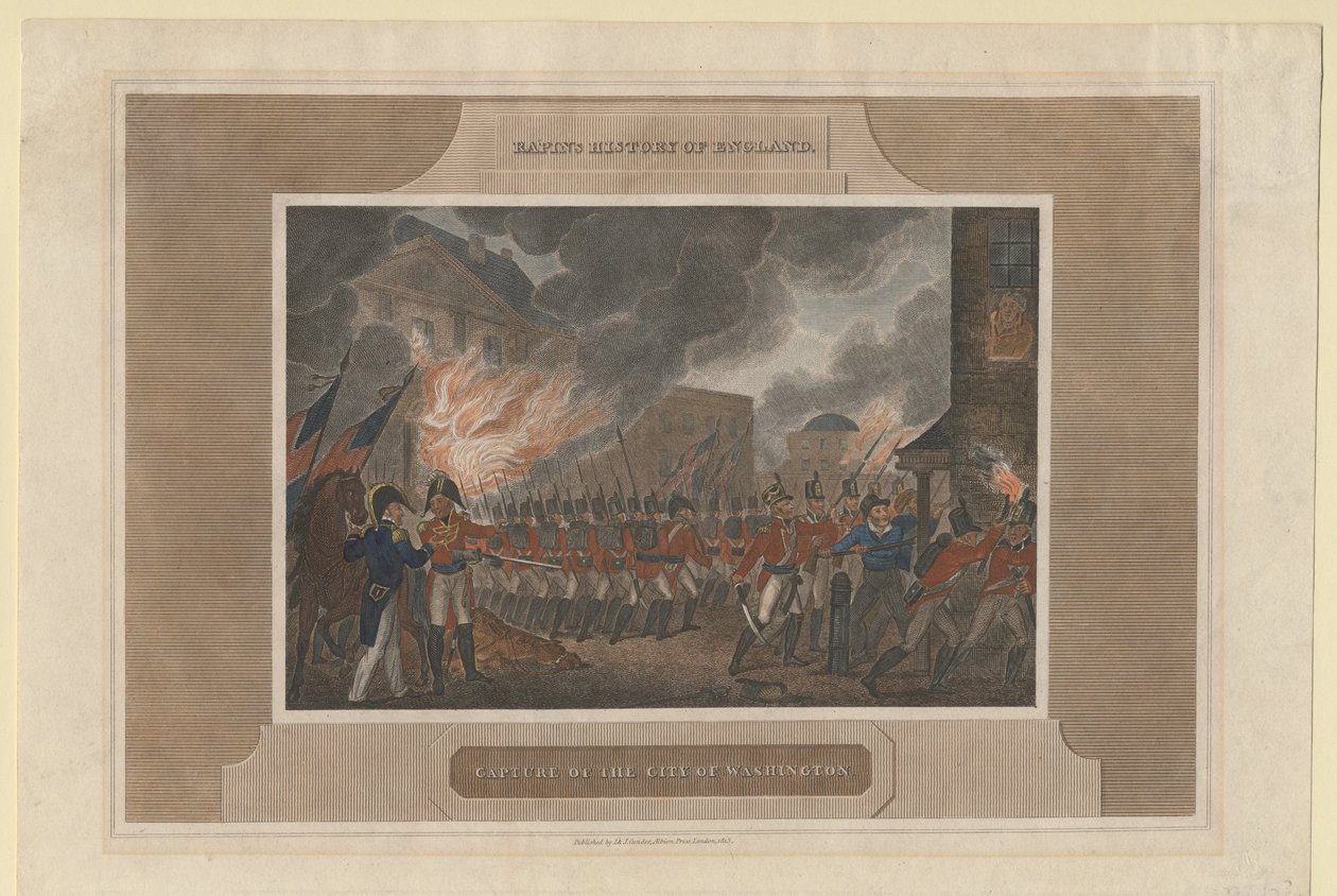 Fangst og brenning av byen Washington, 1815 av Unbekannt