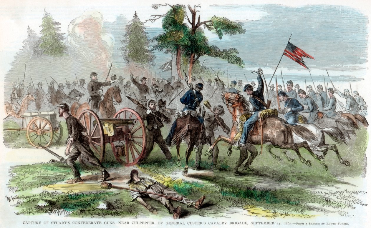 Fangst av konfødererte våpen, nær Culpeper, Virginia, amerikansk borgerkrig, 14. september 1863 av Unbekannt