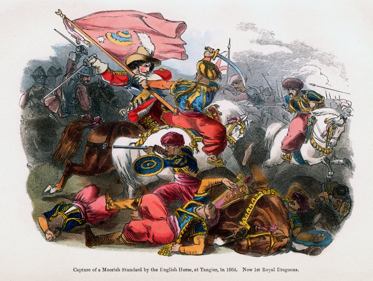 Fangst av en maurisk standard av den engelske hesten, i Tanger, 1664 av Unbekannt