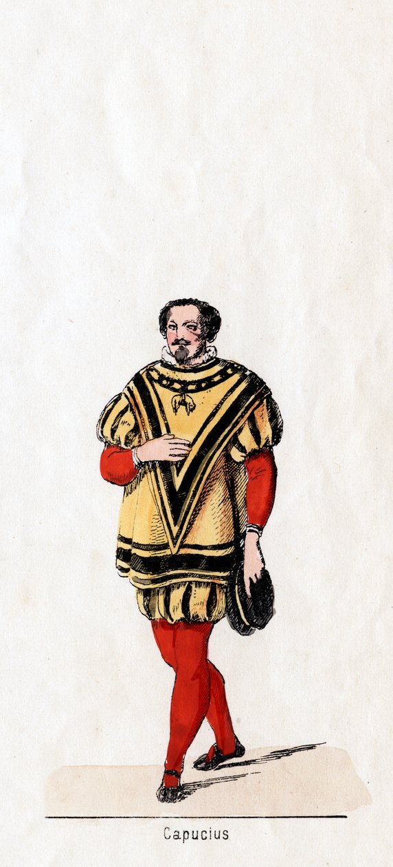 Capucius, kostymedesign for Shakespeares skuespill, Henry VIII, 1800-tallet av Unbekannt