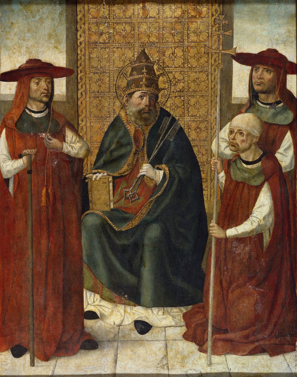 Kardinal Pedro González de Mendoza 1428-1495 ber foran St. Peter, 1490-1495 av Unbekannt