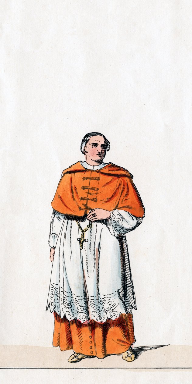 Kardinal Wolsey, kostymedesign for Shakespeares skuespill, Henry VIII, 1800-tallet av Unbekannt