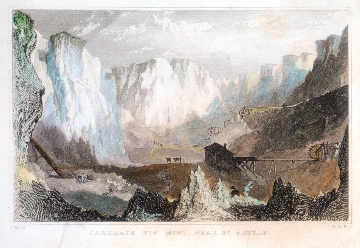 Carglaze tinngruve, nær St Austell, Cornwall, England, c1825, 1837 av Unbekannt