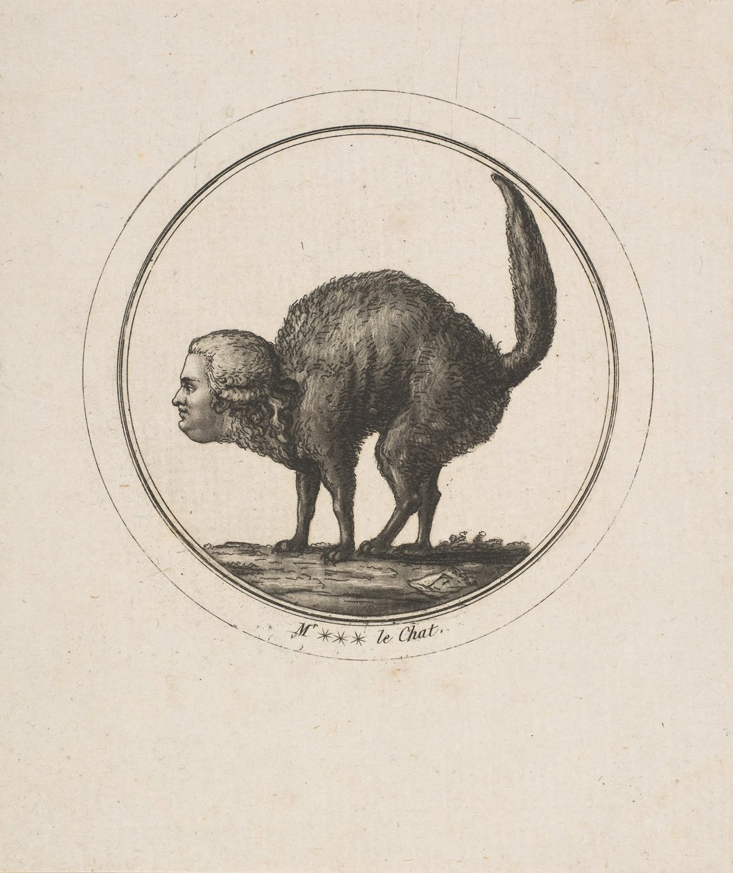 Karikatur som viser Comte de Provence som en katt, 1700-tallet. av Unbekannt