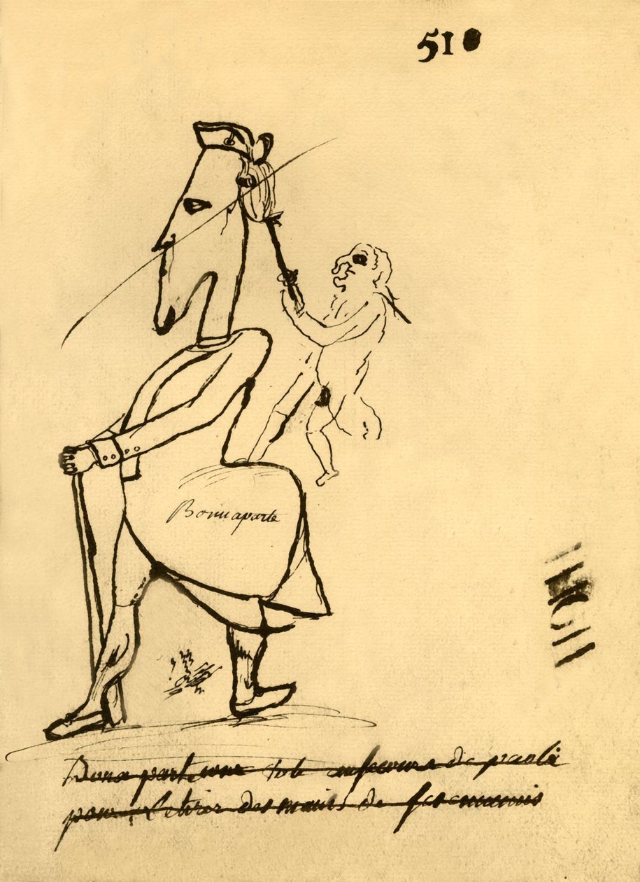 Karikatur av Napoleon, 1779, 1921. av Unbekannt