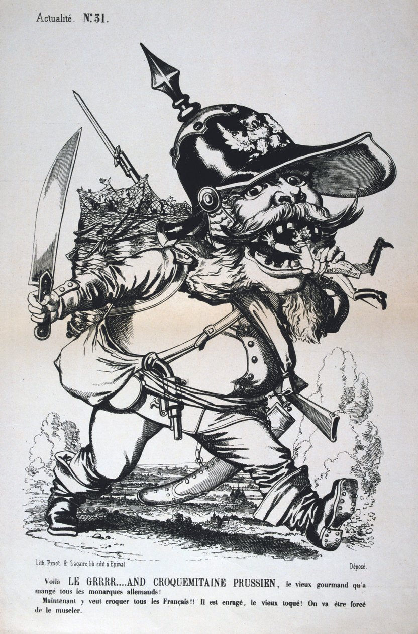 Karikatur av Wilhelm I av Preussen, fransk-prøyssisk krig, 1870-1871. av Unbekannt
