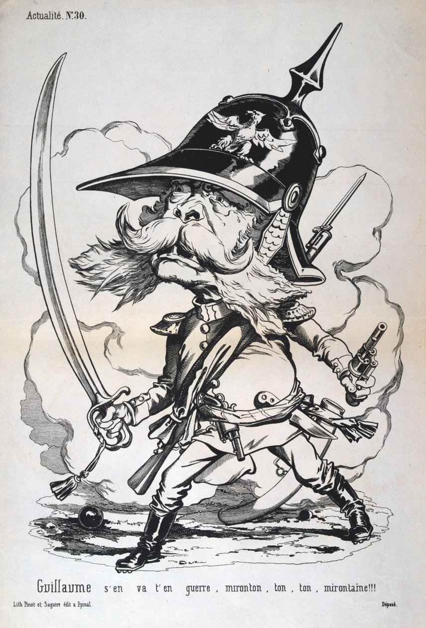 Karikatur av Wilhelm I av Preussen, fransk-prøyssisk krig, 1870-1871. av Unbekannt