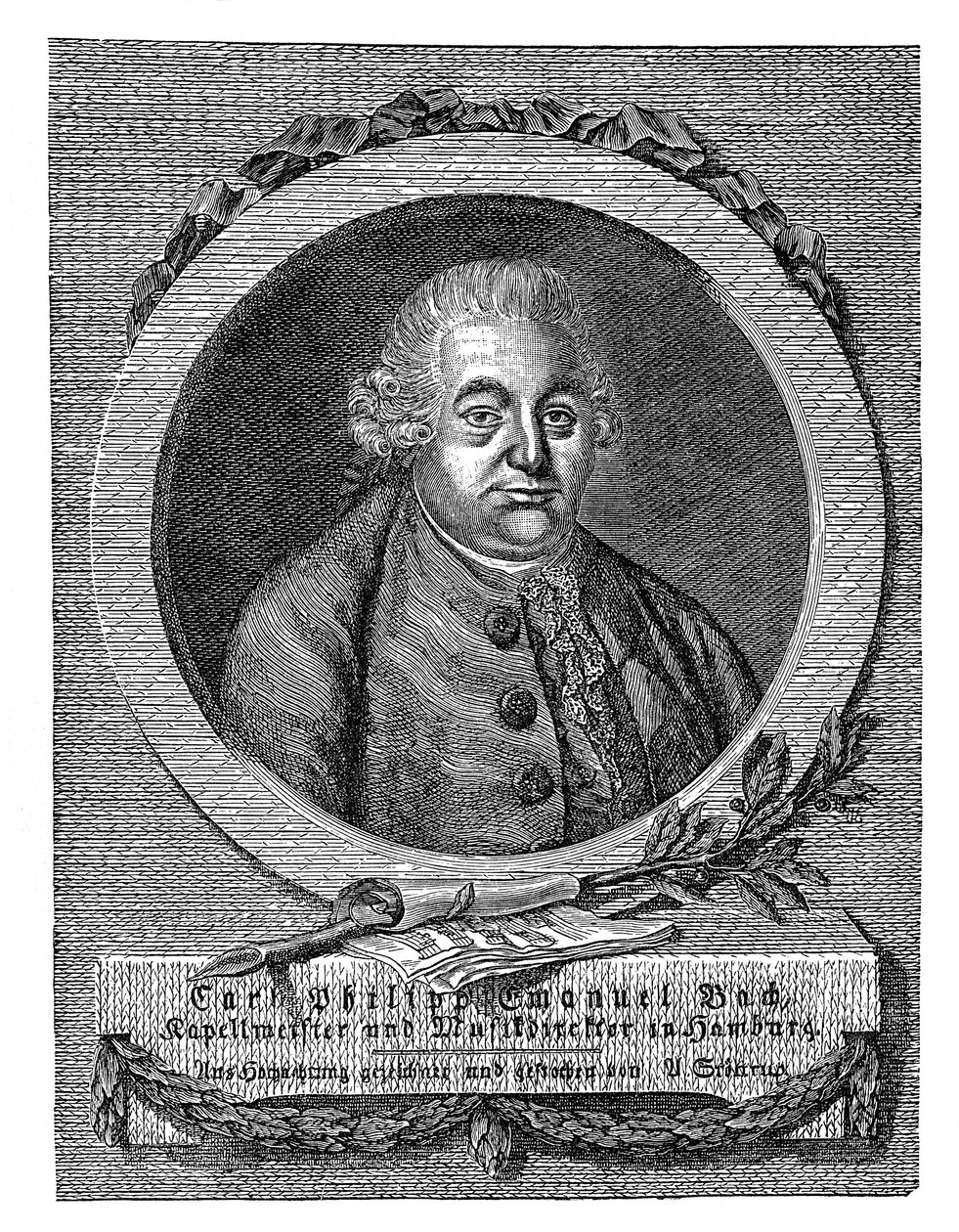 Carl Philipp Emanuel Bach 1714-1788, tysk komponist og musiker av Unbekannt