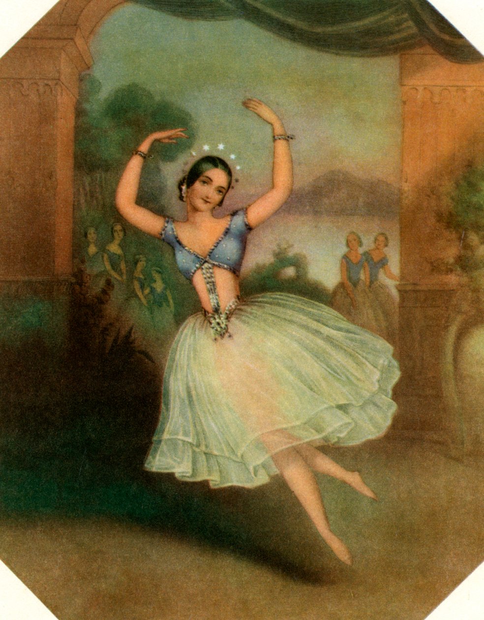 Carlotta Grisi i La Peri, 1800-tallet av Unbekannt
