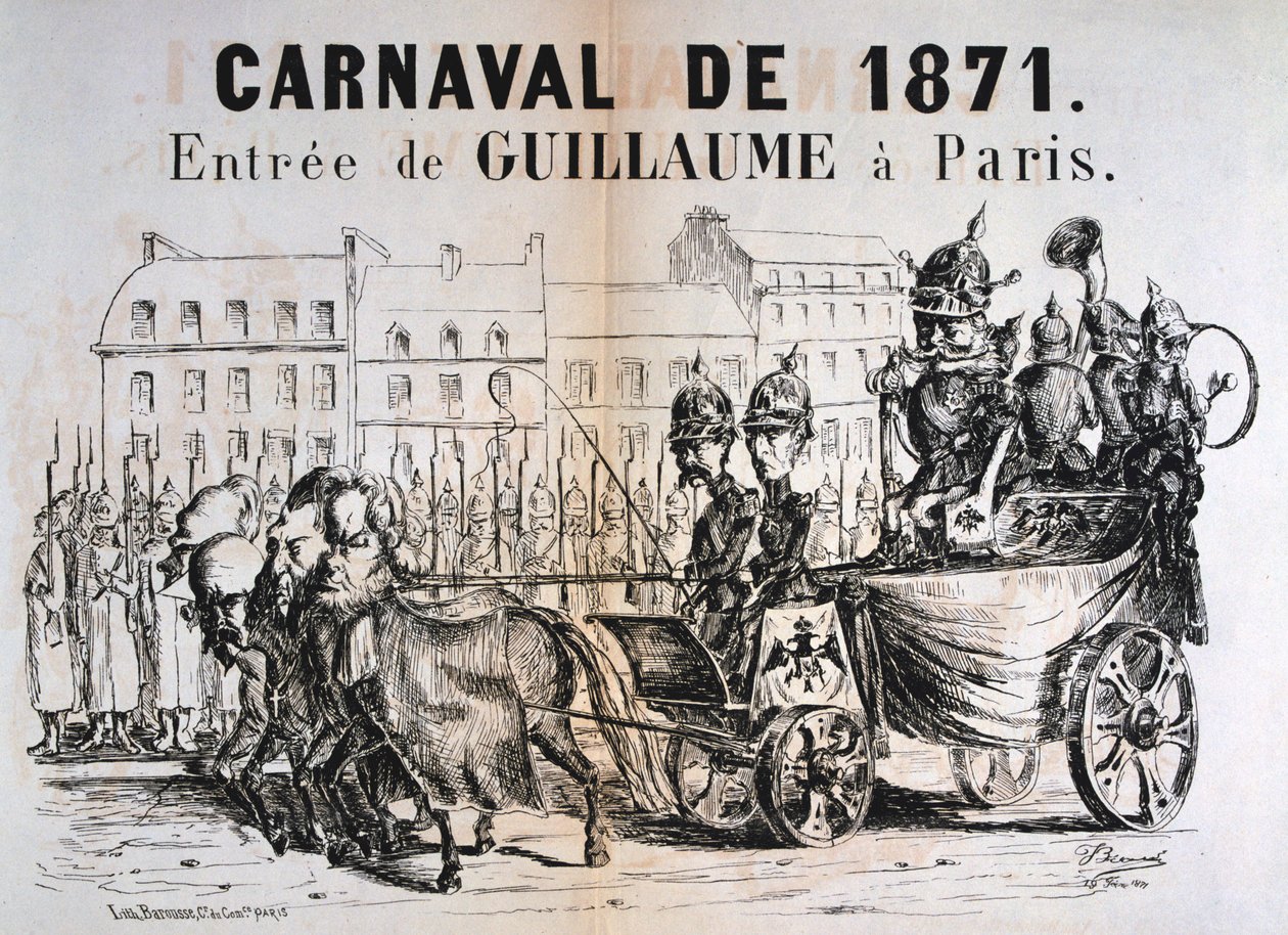 Carnaval de 1871, Wilhelm I av Preussen på vei inn i Paris, februar 1871 av Unbekannt
