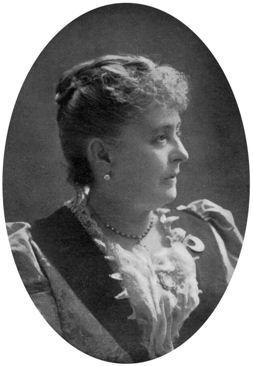 Caroline Lavinia Scott Harrison, kone til president Benjamin Harrison, sent på 1800-tallet, 1908 av Unbekannt