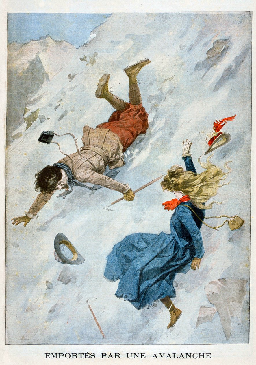 Båret av et snøskred, 1901 av Unbekannt