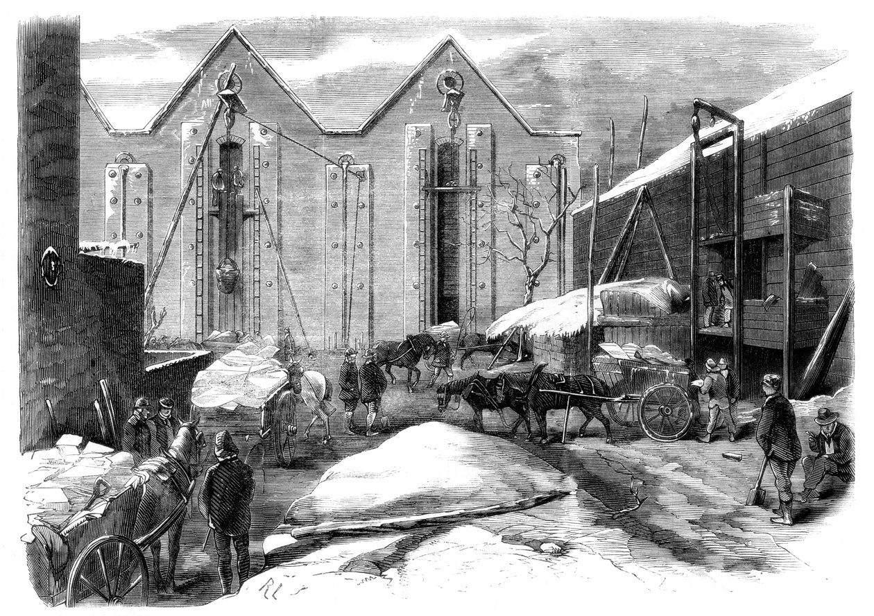 Carting the Ice, 1861 av Unbekannt