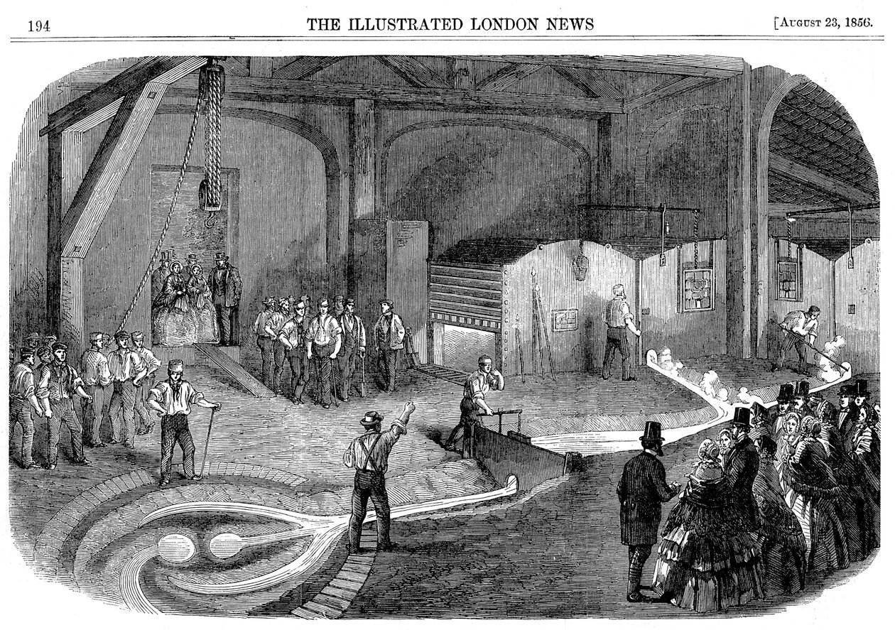 Støping av klokken for Westminster Clock Tower, 1856 av Unbekannt