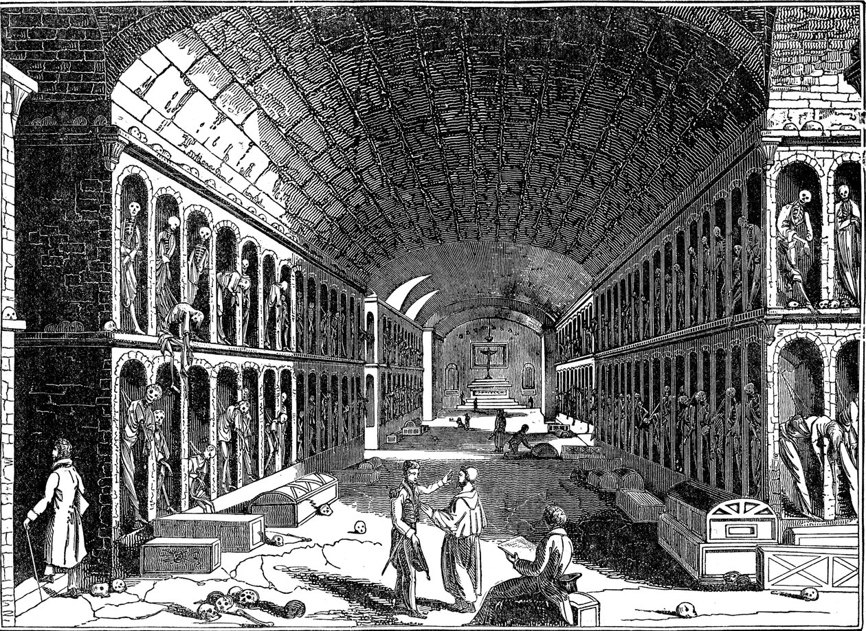 Katakomben til Capuchin fransiskanerklosteret, Palermo, Sicilia, 1833 av Unbekannt