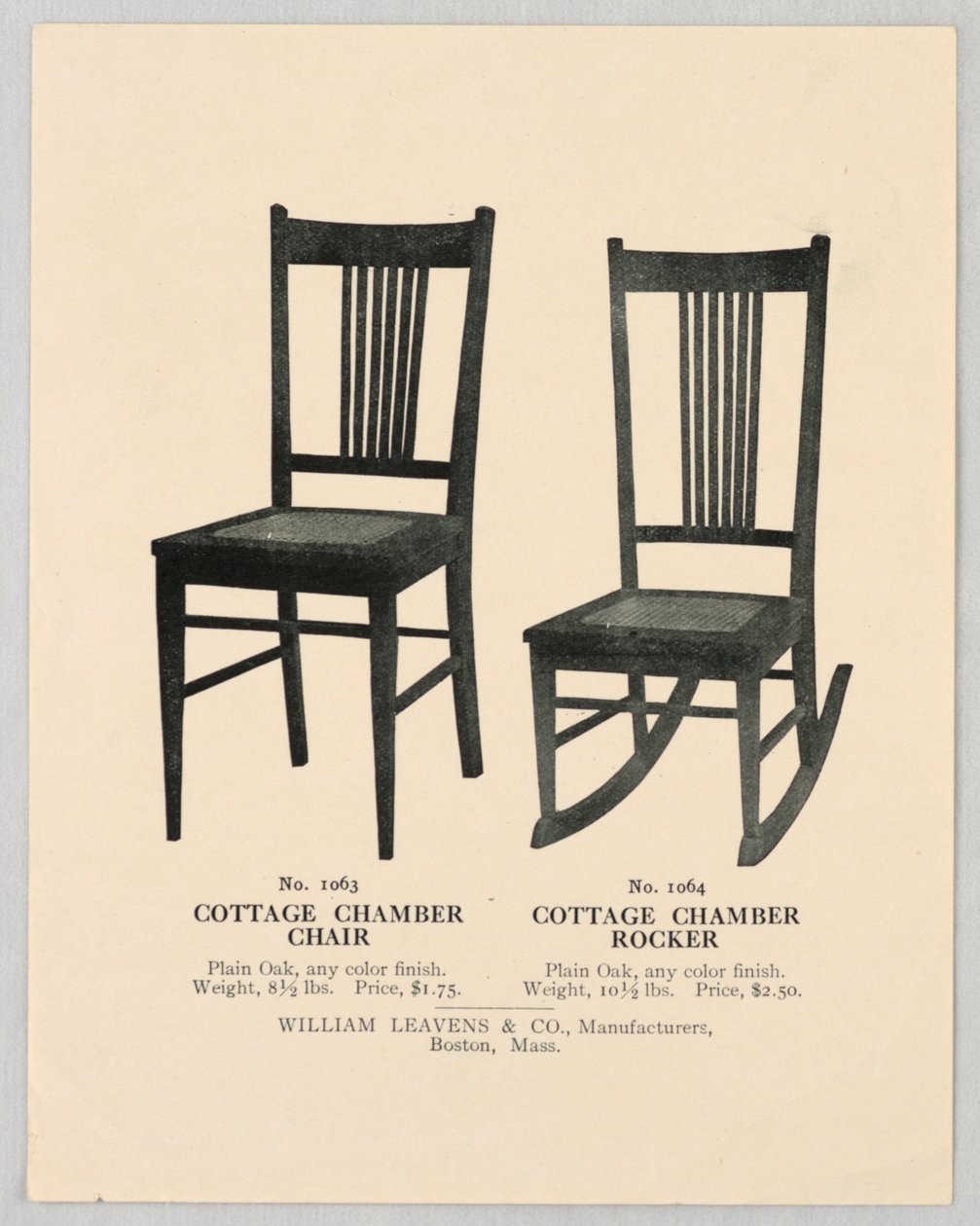 Katalogillustrasjon, design for stoler, 1904–05 av Unbekannt
