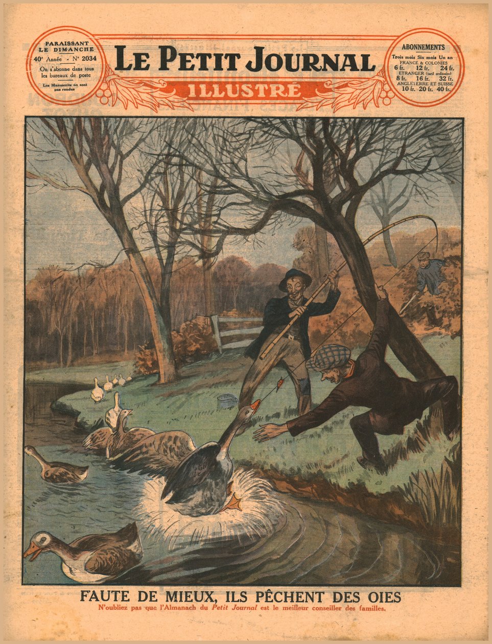Å fange gjess med fiskestang, 1929. av Unbekannt