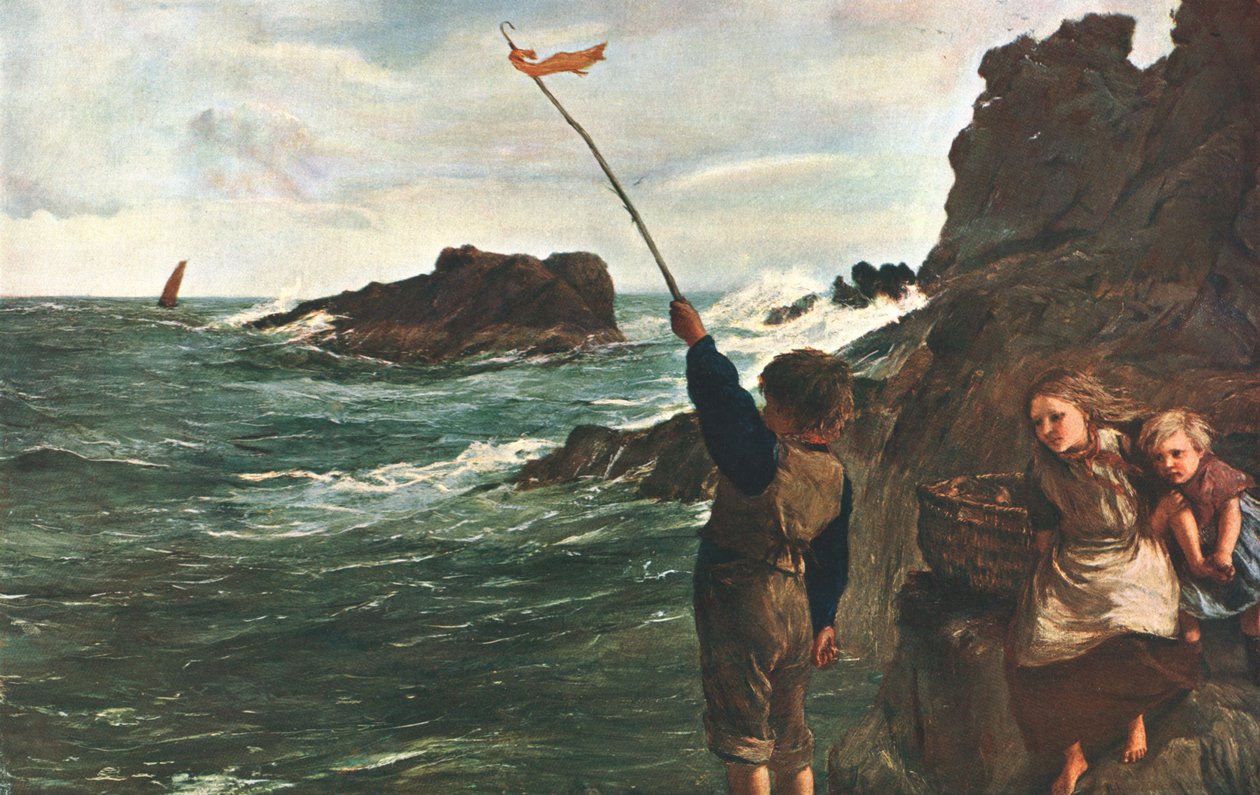 Fanget av tidevannet, c1869, c1902. av Unbekannt