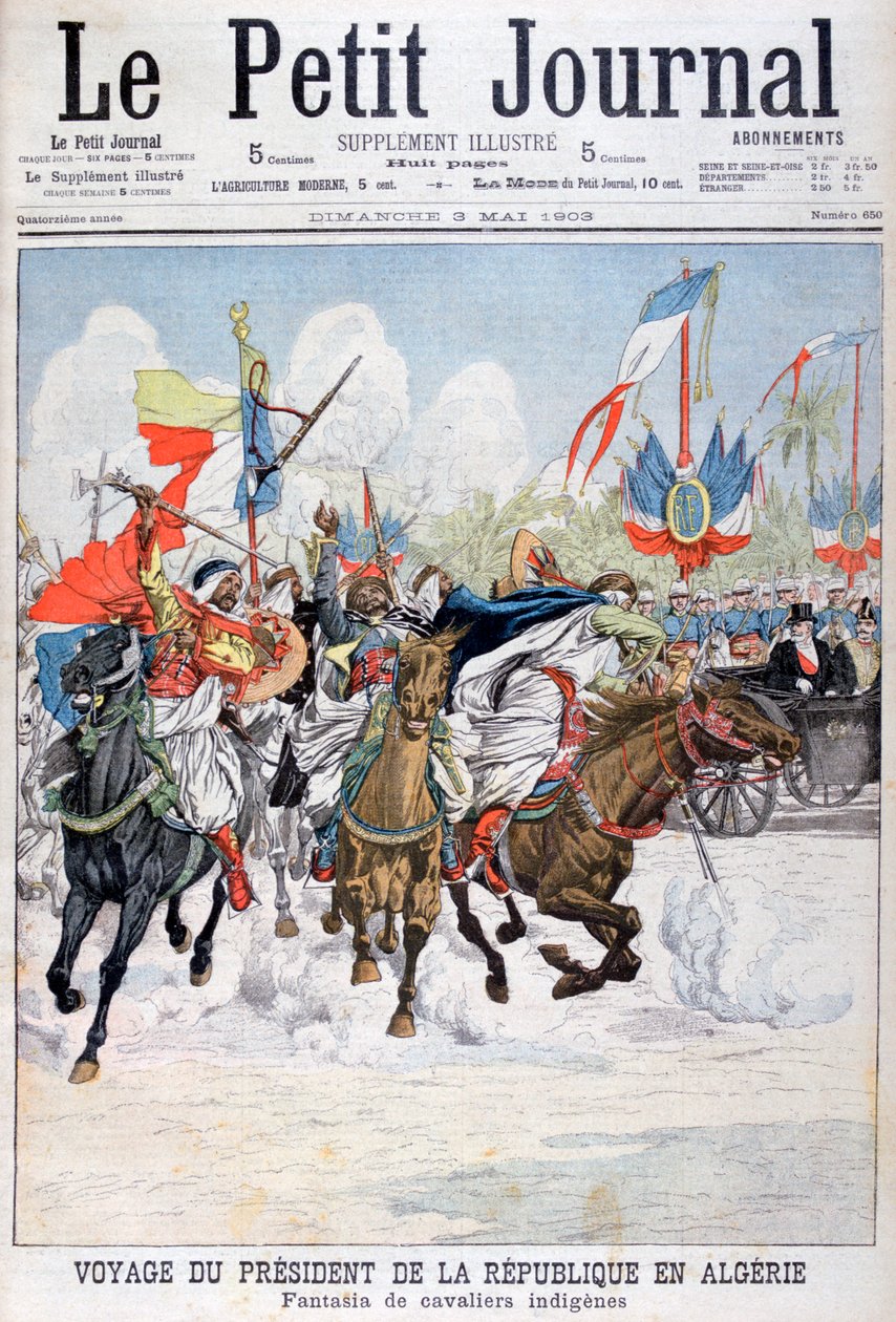 Kavalkade av innfødte tropper under besøket til president Loubet i Algerie, 1903 av Unbekannt