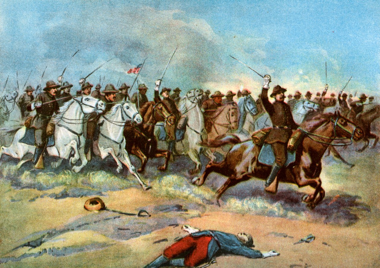 Kavaleriangrep av amerikanske stamgjester, spansk-amerikansk krig, 1898 av Unbekannt