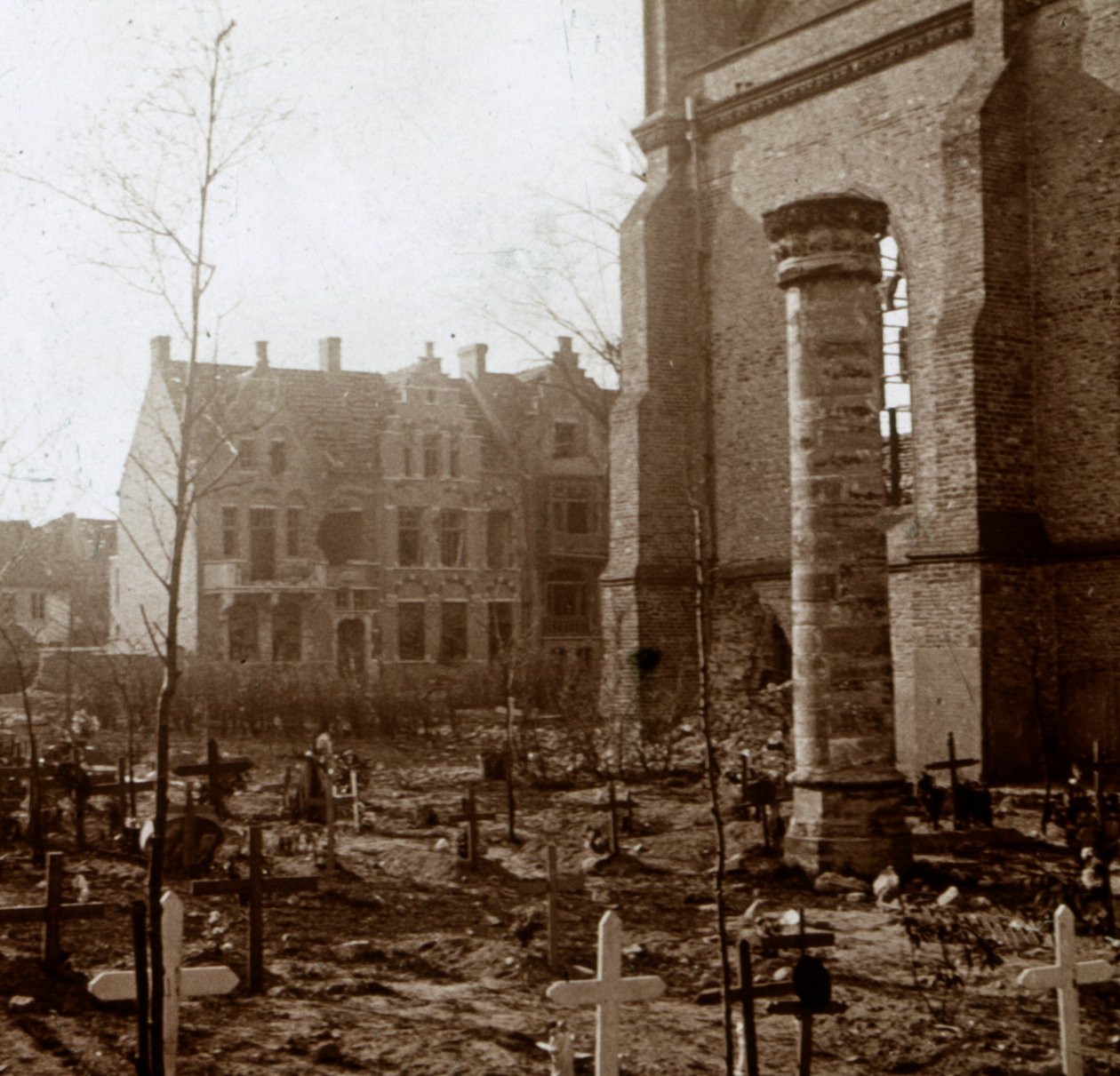 Kirkegård, Nieuwpoort, Flandern, Belgia, c1914-c1918 av Unbekannt