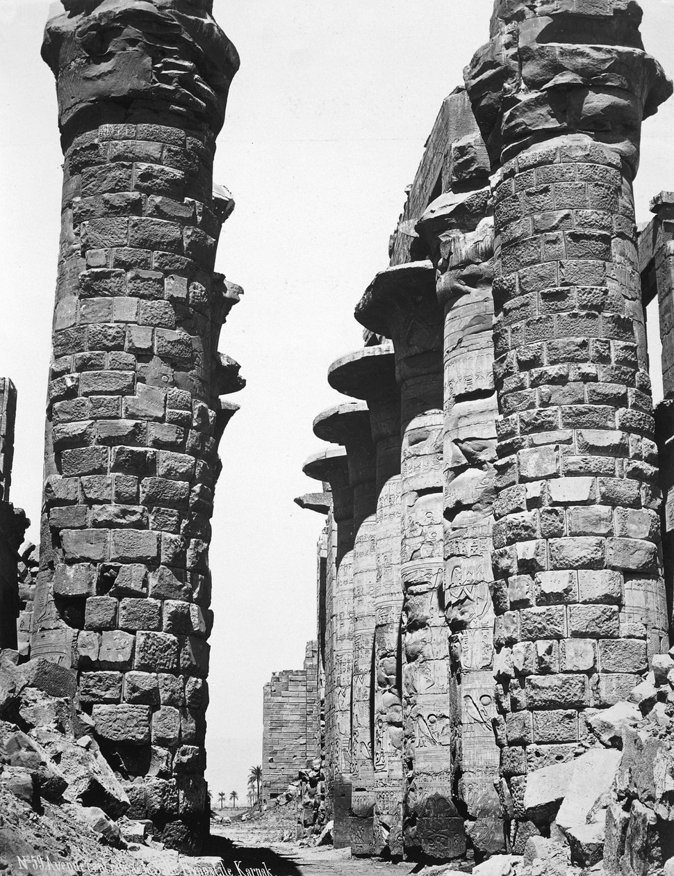 Sentrale smug til det store tempelet i Karnak, Egypt, 1878 av Unbekannt