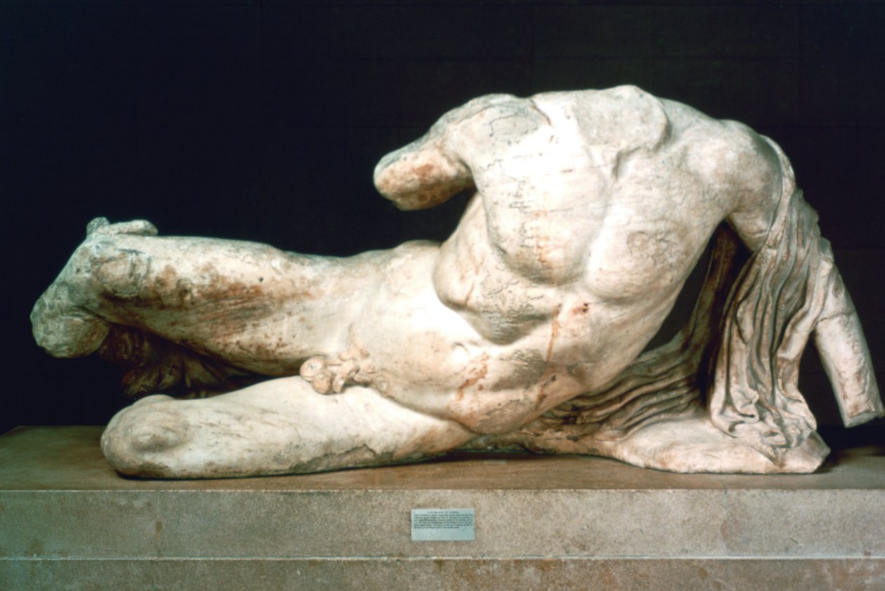 Cephisus eller Illisus fra den vestlige pedimenten av Parthenon, 447-432 f.Kr. av Unbekannt