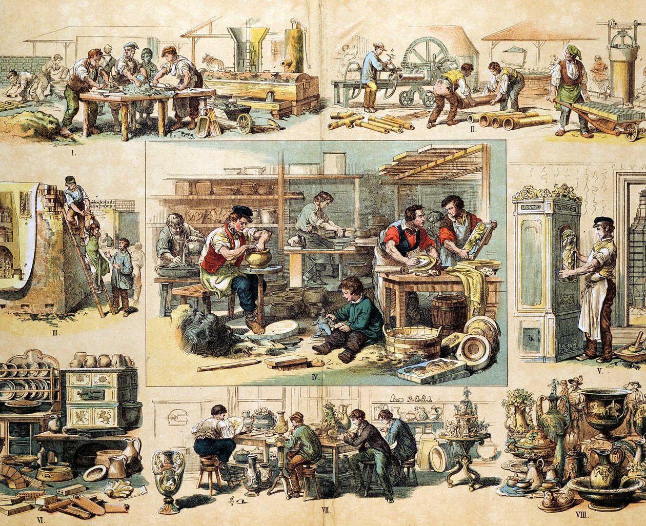 Keramikkindustri, c1870 av Unbekannt