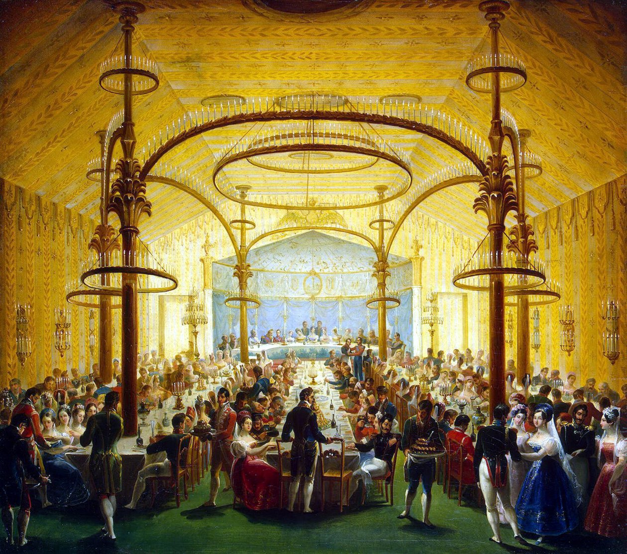 Seremoniell middag til ære for Moskva-generalguvernøren prins Dmitrij Golitsyn, 1830-tallet av Unbekannt