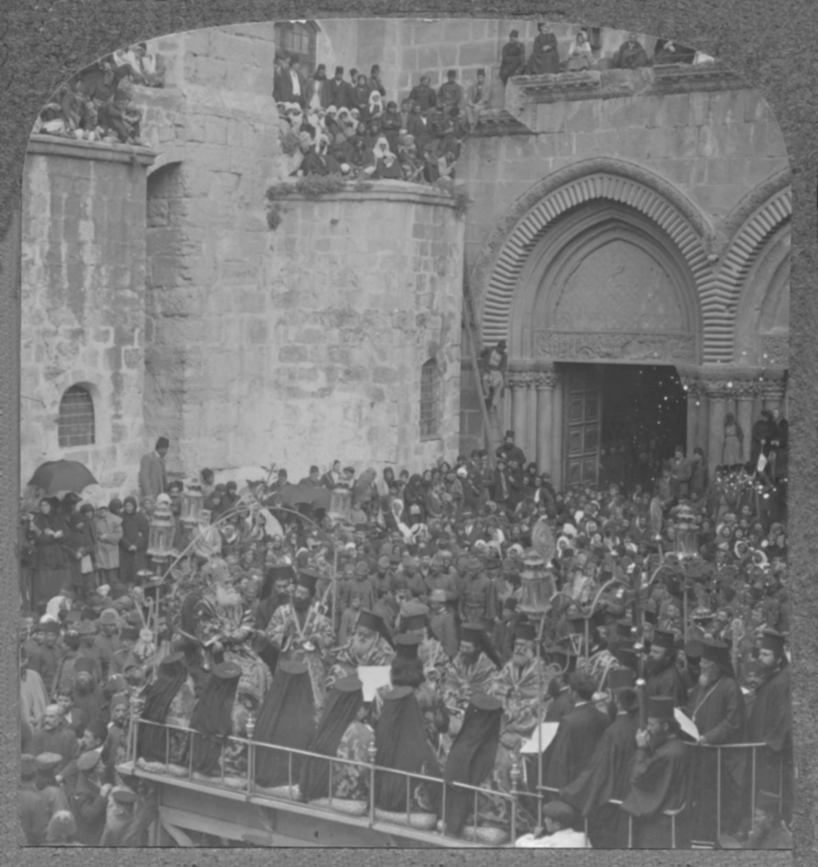Seremoni for å vaske disiplenes føtter ved Den hellige gravs kirke, ca 1900 av Unbekannt