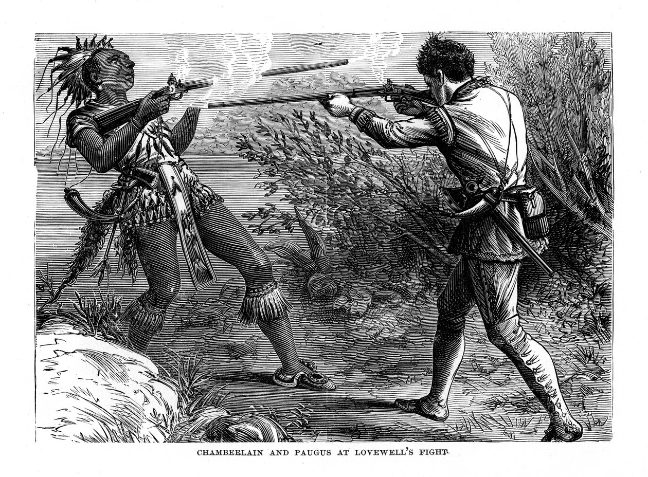 Chamberlain og Paugus ved Lovewells Fight, 1725, 1872 av Unbekannt