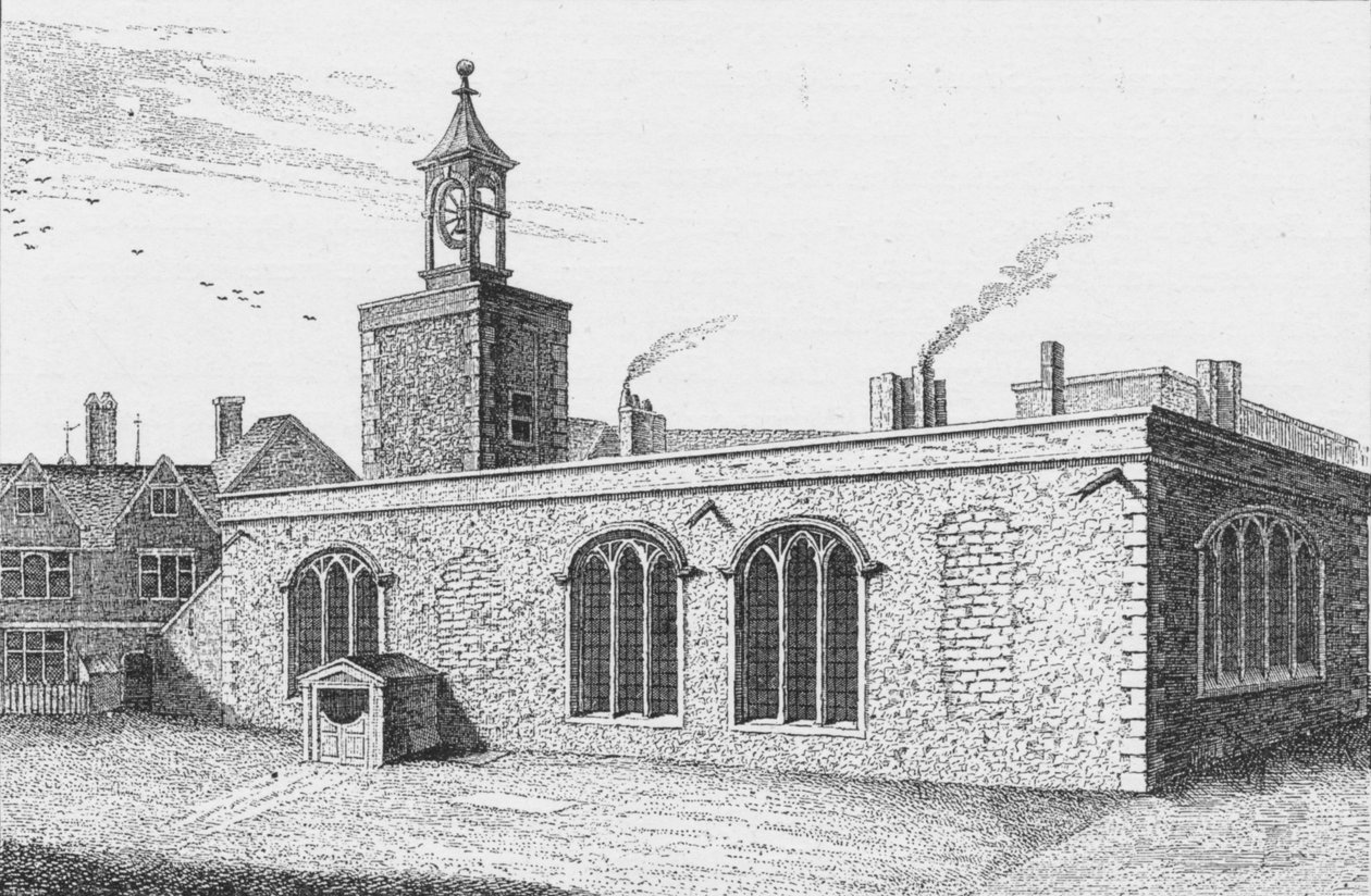 Chapel Royal of St Peter ad Vincula, med utsikt over Tower Green, London, c1737 1904 av Unbekannt