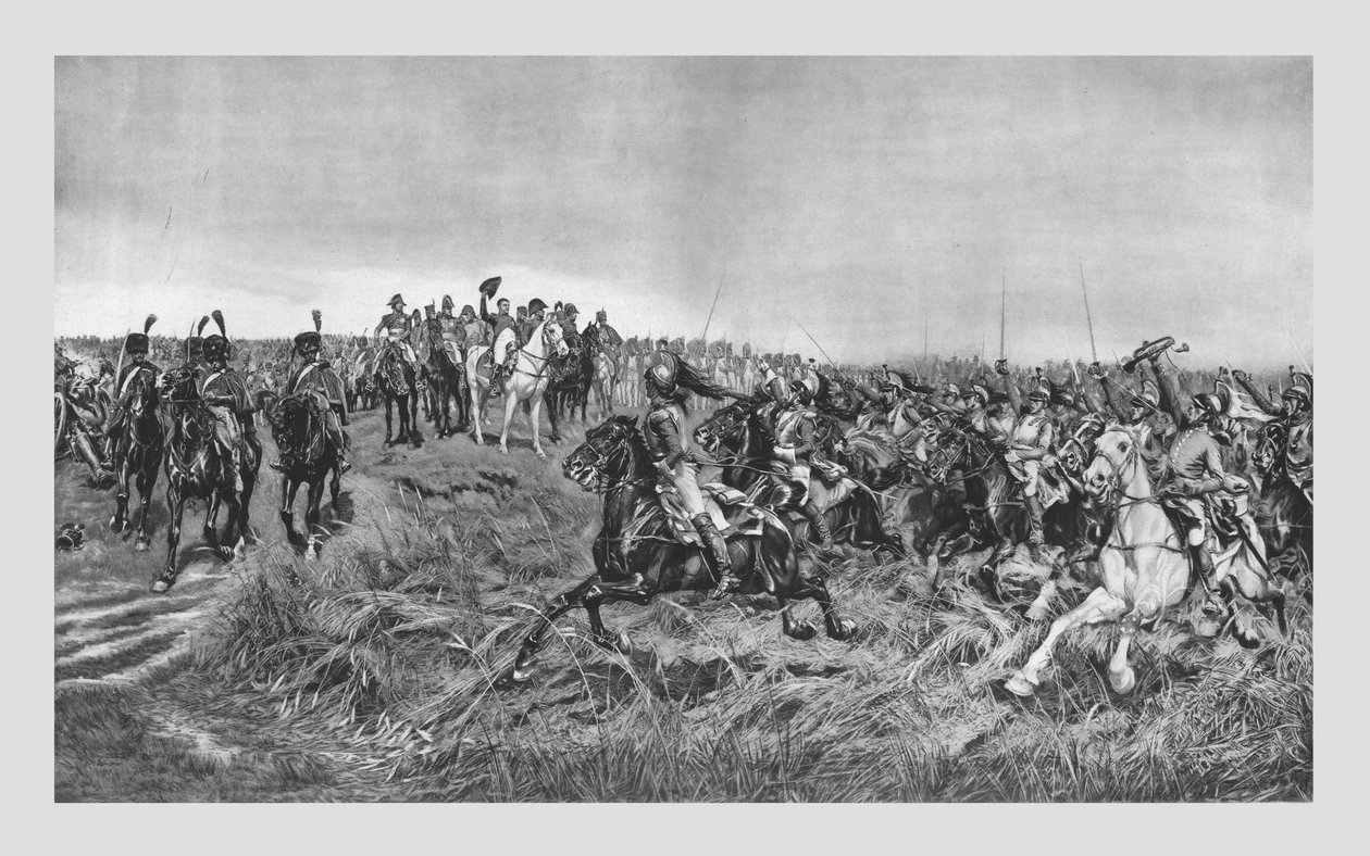 Anklagen for de franske Cuirassiers, slutten av 1800-tallet. av Unbekannt