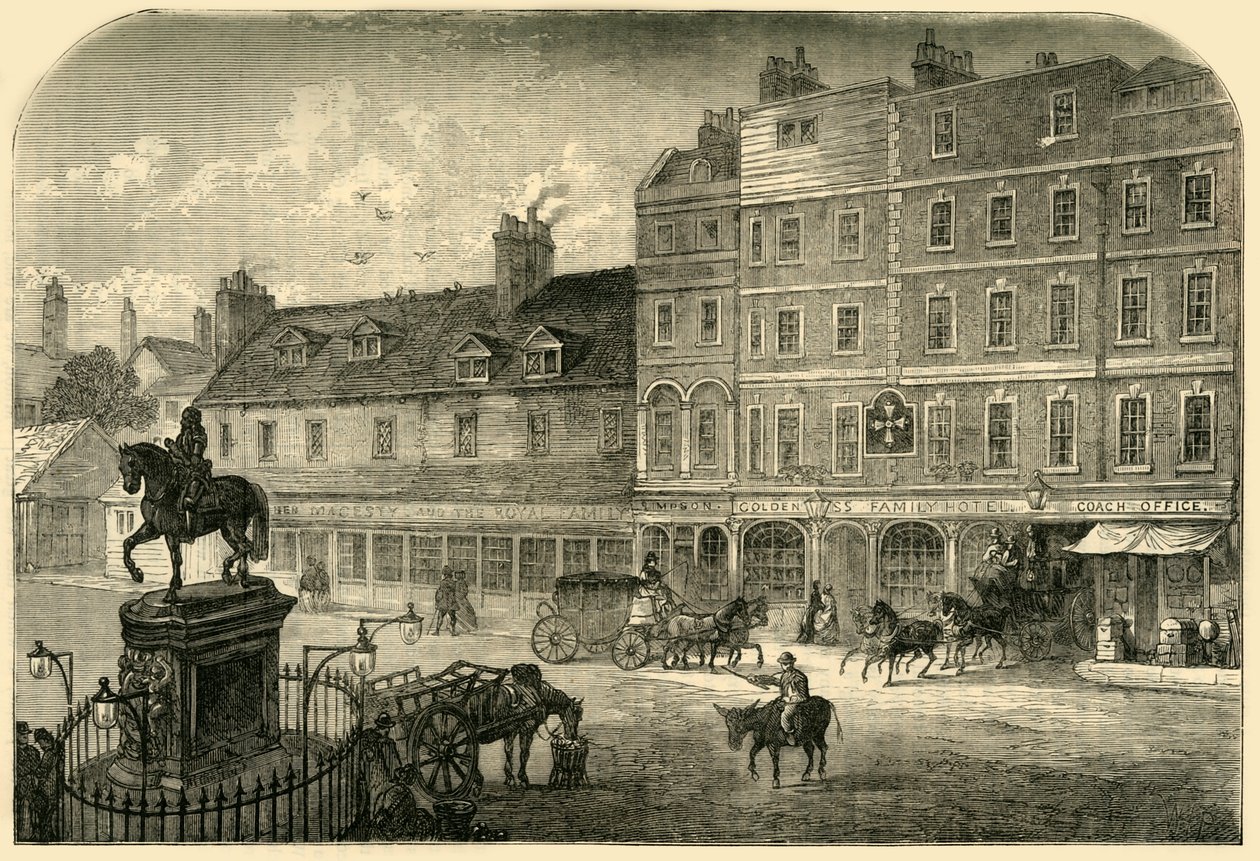 Charing Cross fra Northumberland House i 1750, 1881. av Unbekannt