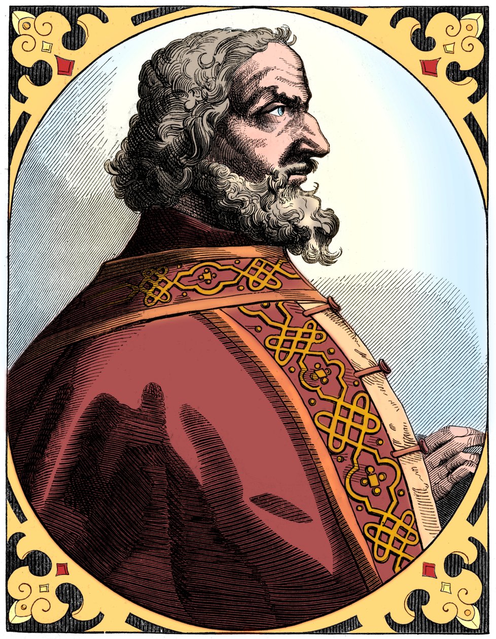 Charlemagne 712-814, den hellige romerske keiser og kongen av frankerne, 1500-tallet 1849 av Unbekannt