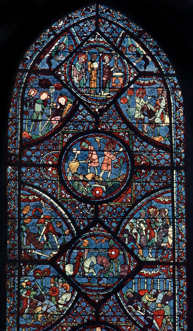 Charlemagne-vinduet, katedralen i Chartres, Frankrike, c1225 av Unbekannt