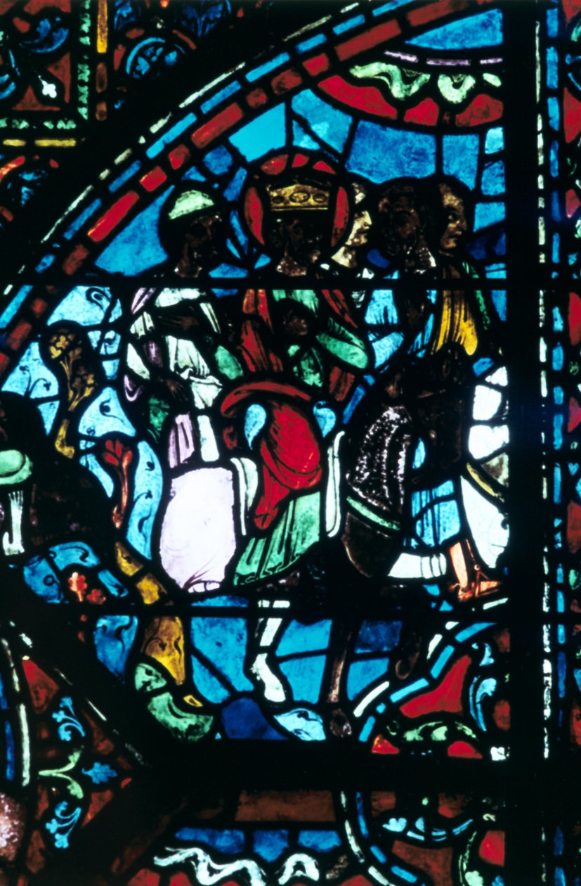 Charlemagne forlater Spania, Glassmaleri, Chartres Cathedral, Frankrike, c1225 av Unbekannt