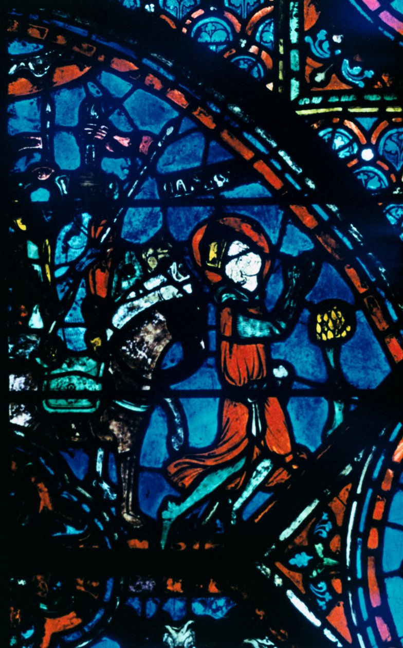 Charlemagne ber, farget glass, Chartres Cathedral, Frankrike, c1225 av Unbekannt