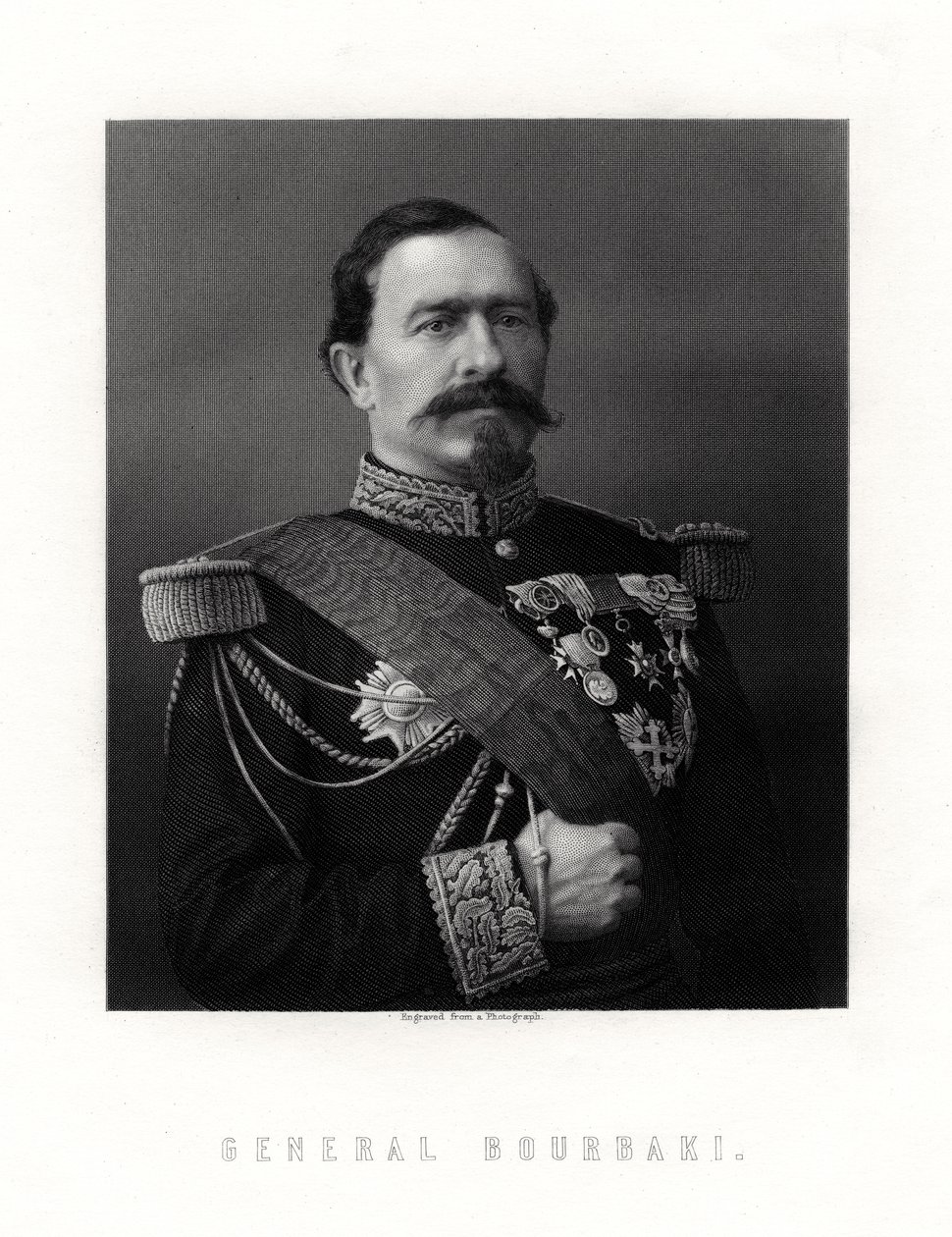 Charles Denis Sauter Bourbaki, fransk general, 1800-tallet av Unbekannt