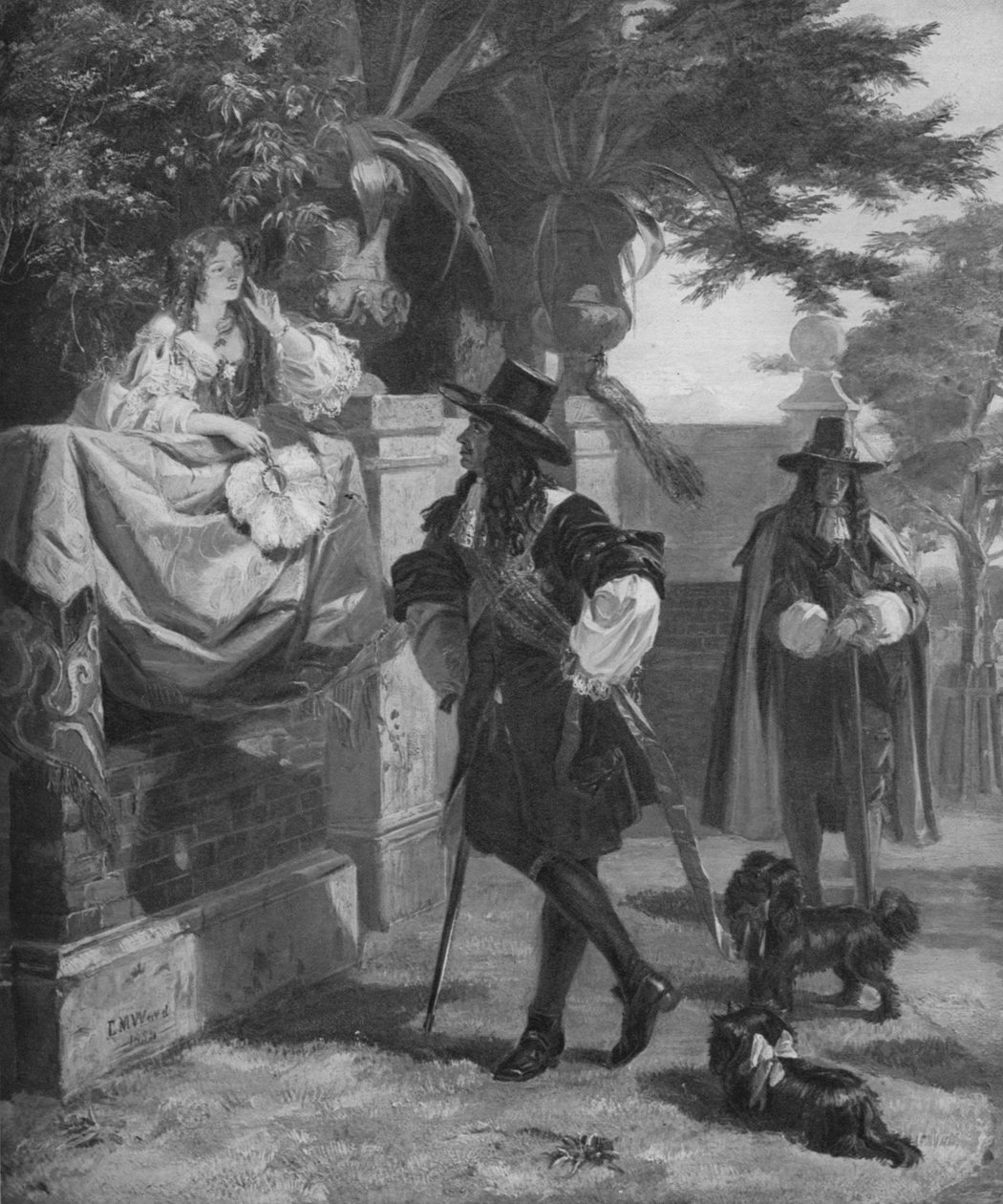 Charles II og Nell Gwynn, 1600-tallet 1905 av Unbekannt
