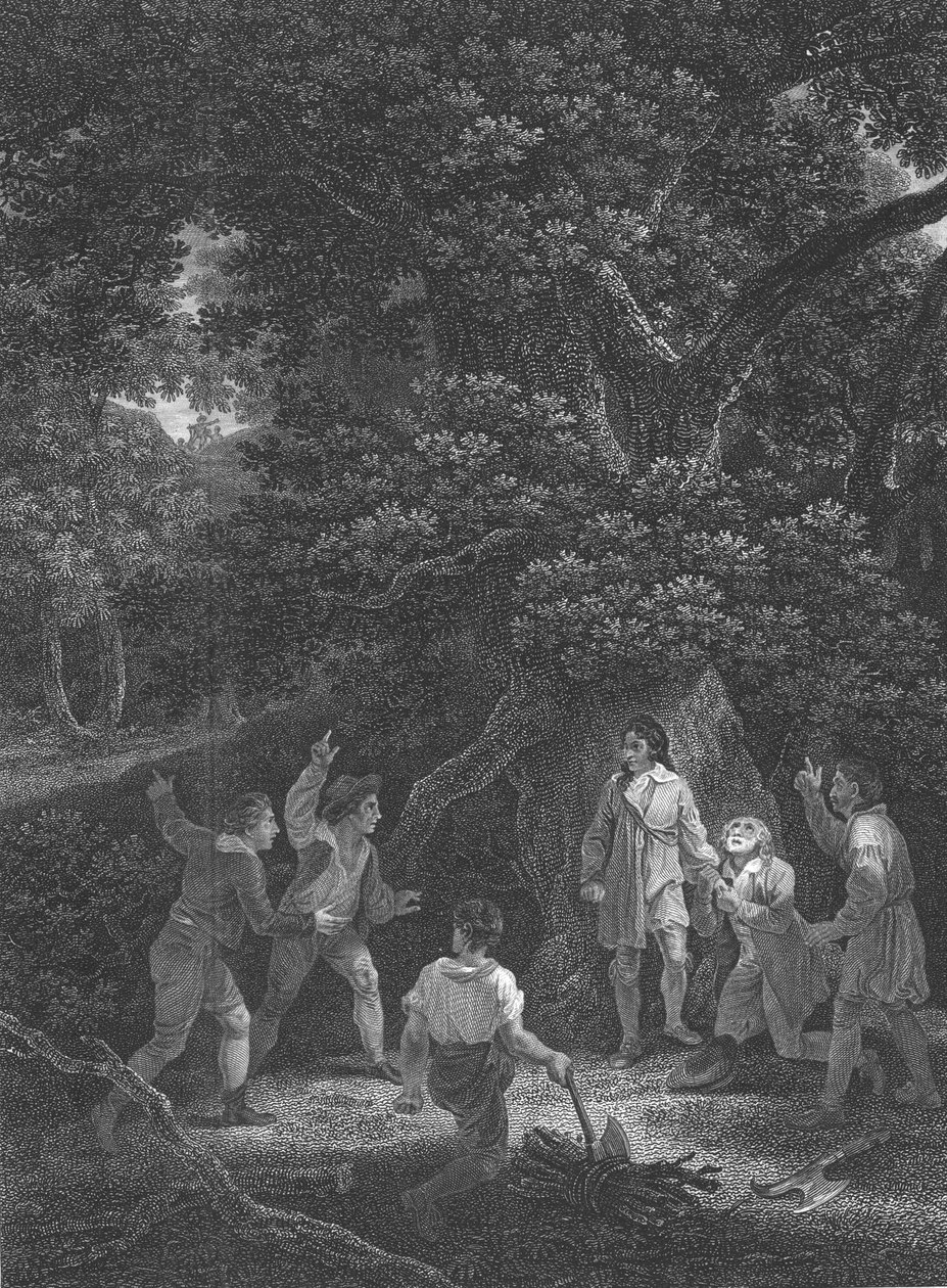 Charles II i Forest of Boscobel, 1651, 1800 av Unbekannt